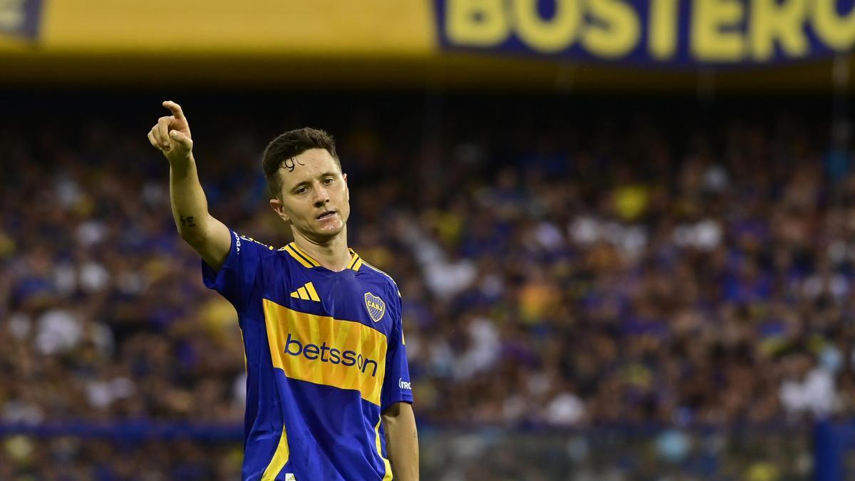 Ander Herrera, en un partido con Boca Juniors.