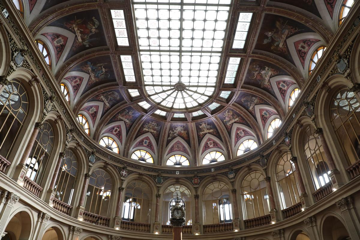 Archivo - Interior del Palacio de la Bolsa, en Madrid (España).