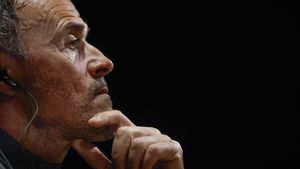 Luis Enrique, en una rueda de prensa.