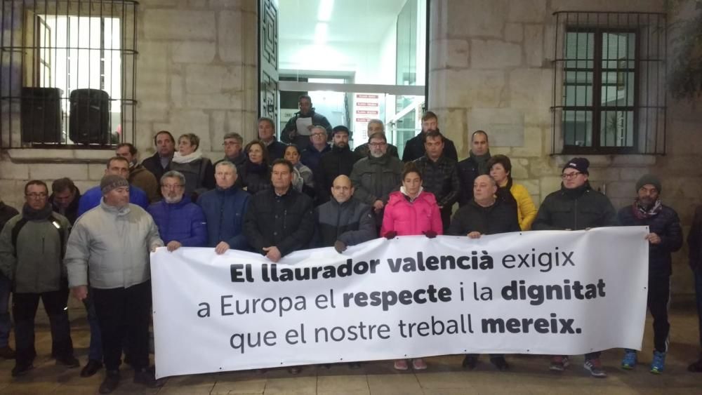 Protesta de citricultores en Castelló