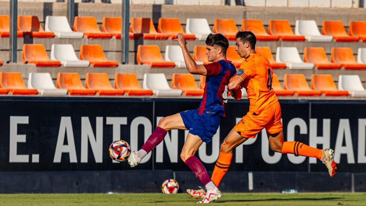 El Barça Atlètic remontó en Paterna y doblegó 1-2 al Valencia Mestalla