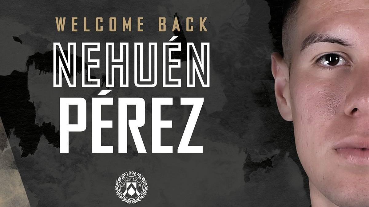 El Udinese anuncia el fichaje de Nehuen Pérez