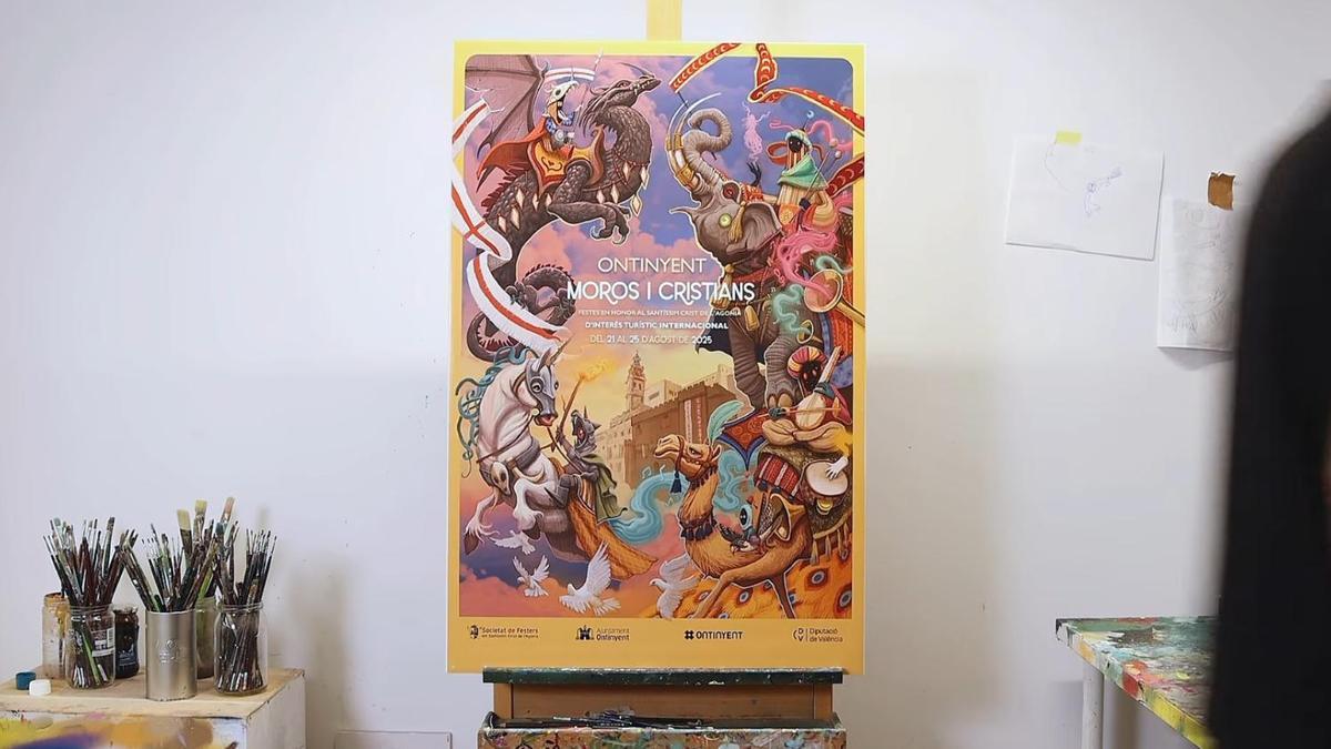 Así es el cartel que ha confeccionado Dulk para las fiestas de Moros y Cristianos de Ontinyent