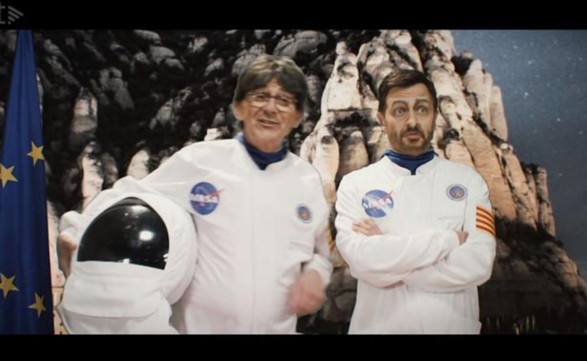 La tornada de Puigdemont en mode astronauta La tornada de Puigdemont en mode astronauta