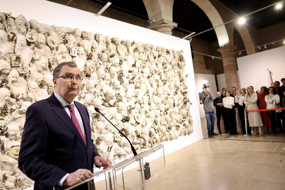 El alcalde de Murcia, José Ballesta, durante la presentación de la obra