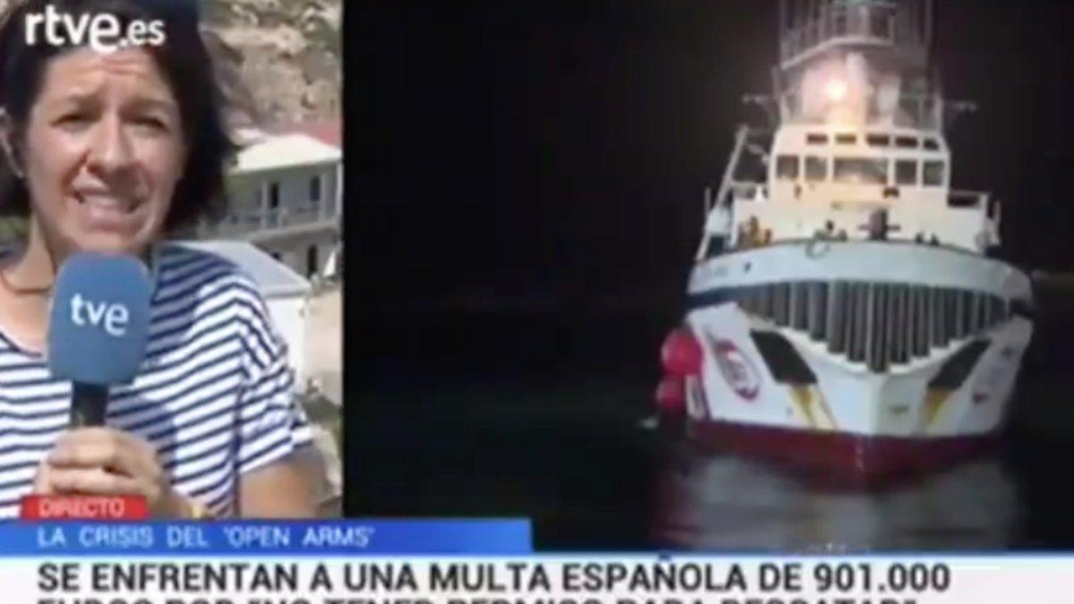 Yolanda Álvarez durante la conexión en directo con el Telediario de La 1