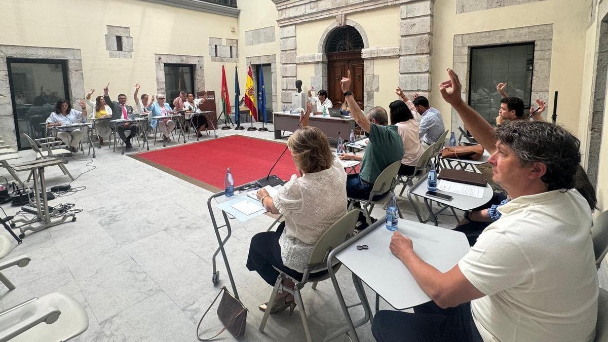 Una votación en el pleno de este viernes.