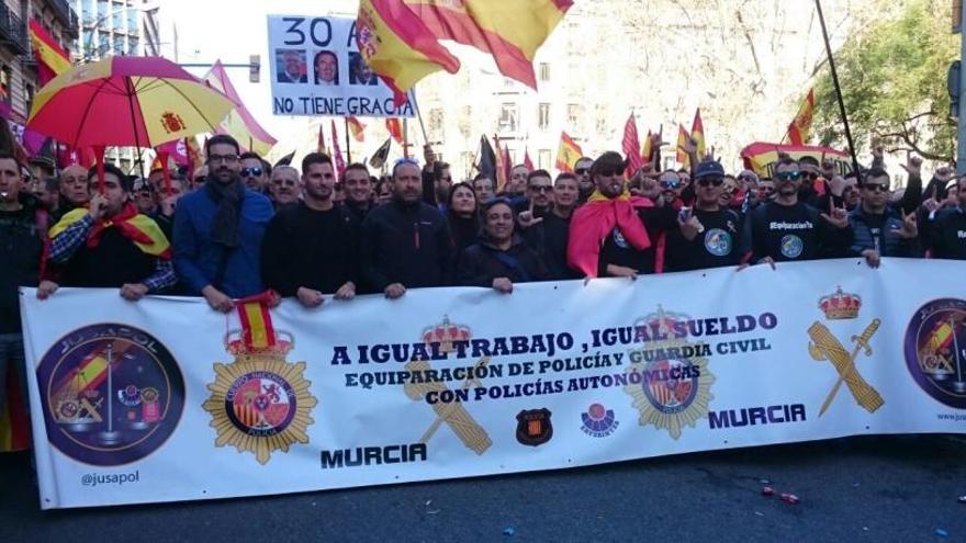 Un momento de la delegación murciana que fue a la manifestación.