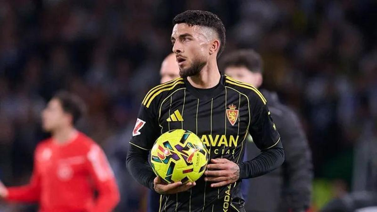 Dani Tasende, durante un encuentro con el Real Zaragoza.