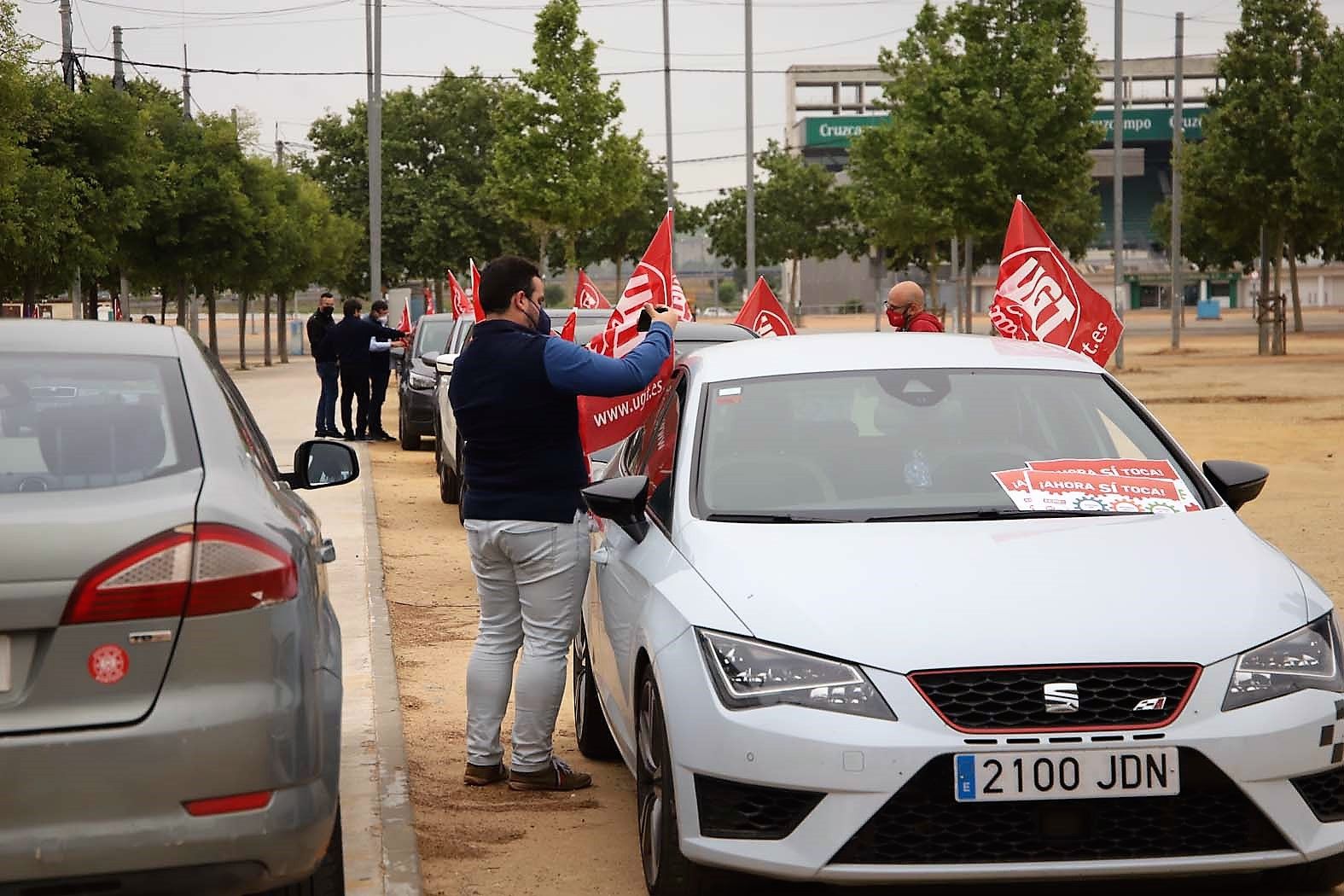 Caravana sindical para exigir al Gobierno que cumpla con sus compromisos