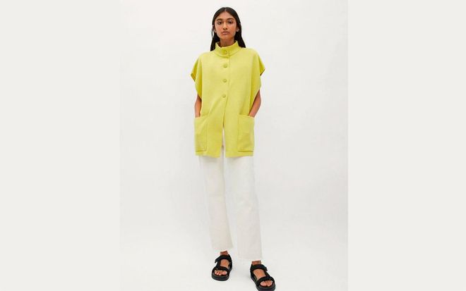 Poncho en amarillo vainilla