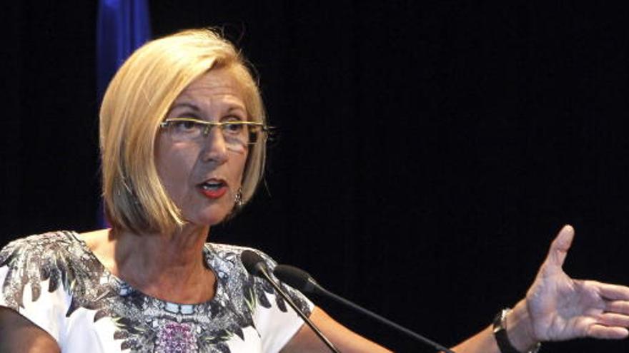 Rosa Díez en el acto de UPy D este domingo.