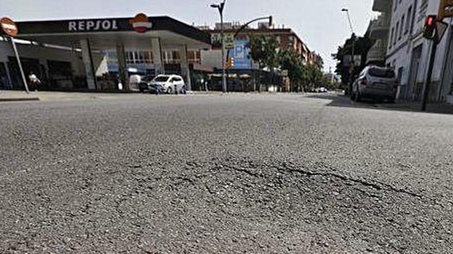 El punt on el veí va caure per terra.