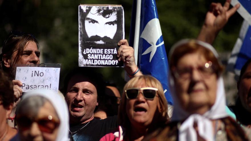 Manifestación pidiendo justicia por Santiago Maldonado.