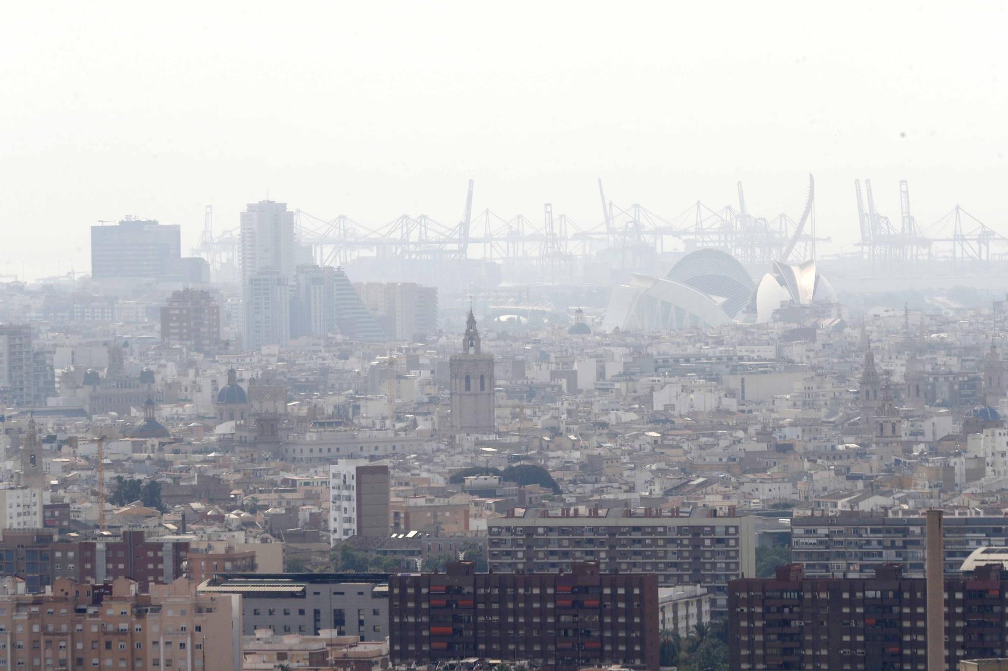 El humo de los incendios de Bejís y Vall d'Ebo ya se ve desde València ciudad