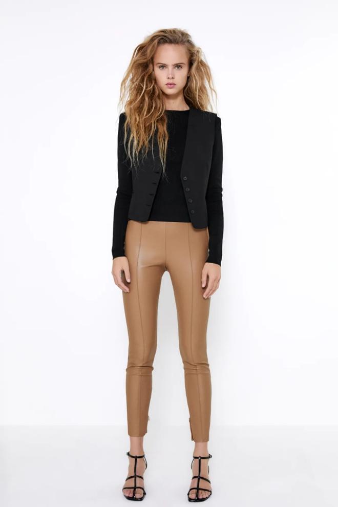 Leggings efecto piel de Zara