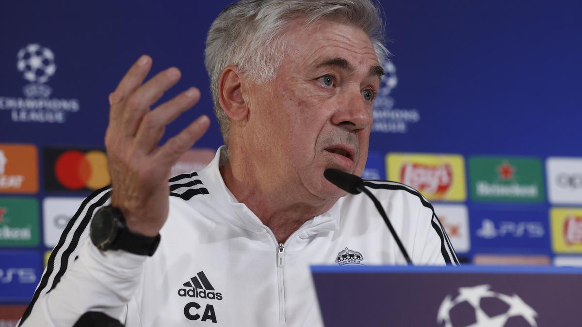 Carlo Ancelotti, en rueda de prensa.