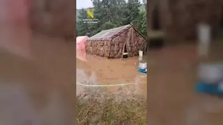 Las fuertes lluvias obligan a desalojar a 78 escolares y excursionistas de un campamento en Huesca