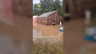 Desalojan un campamento en Bisaurri (Huesca) por las intensas lluvias