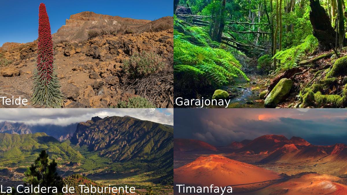 Estos son los cuatro parques nacionales de Canarias.