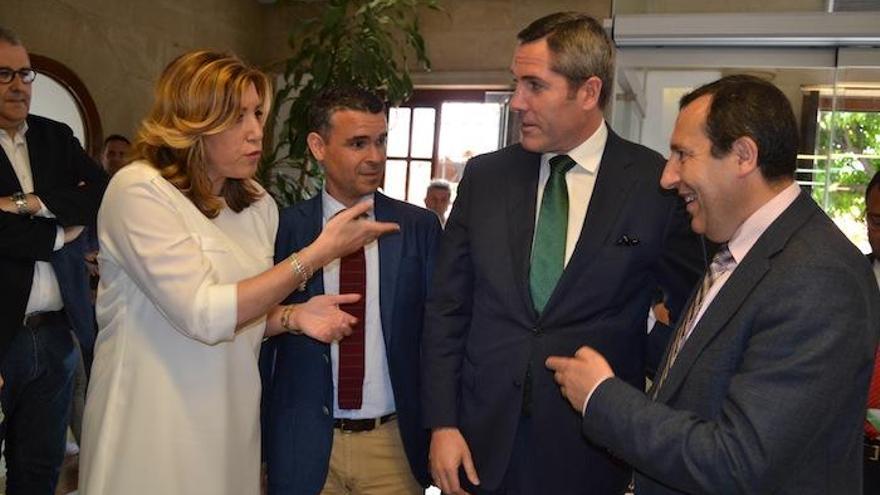 Susana Díaz, José Bernal, Juan Carlos Maldonado y José Luis Ruiz Espejo, el pasado lunes.