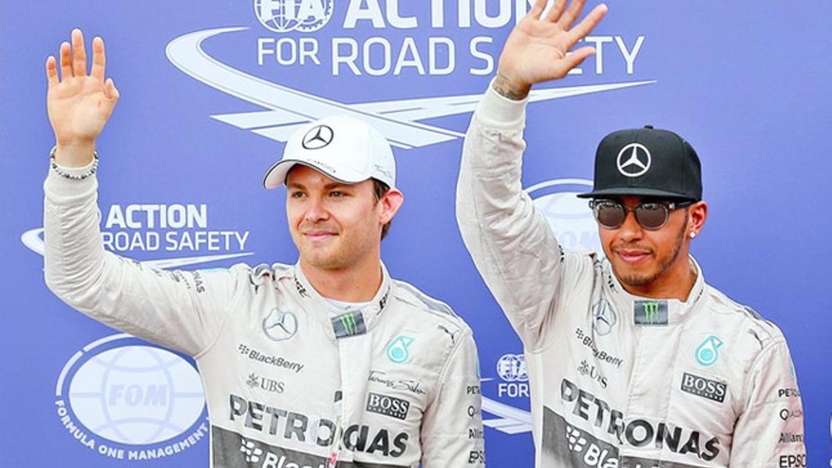 Hamilton y Rosberg ocuparán la primera línea de la parrilla en Mónaco