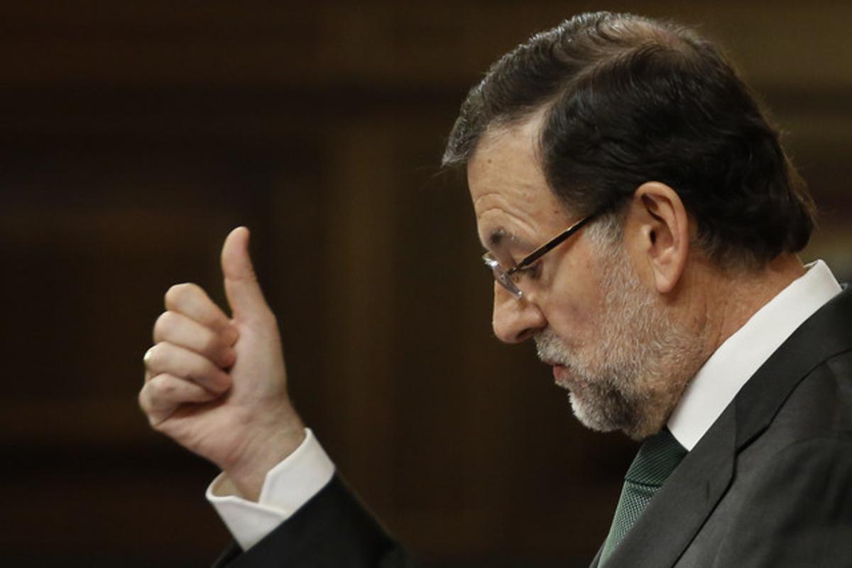 Mariano Rajoy, aquest dimarts, en el ple del Congrés.