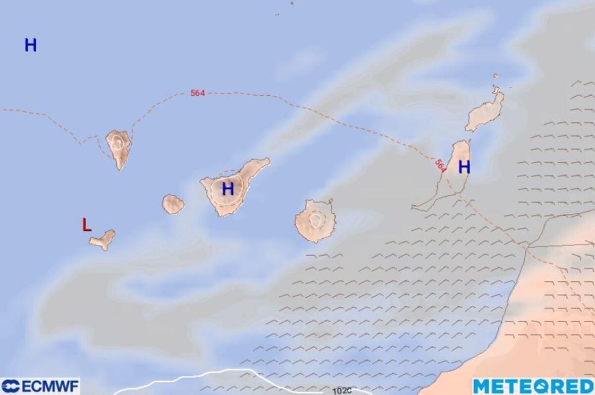 Mapa del tiempo en Canarias para este martes.