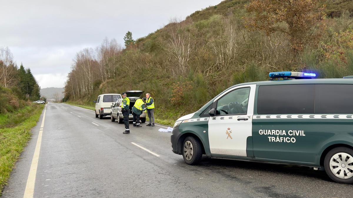 La mujer se dirigía con su marido en una furgoneta hacia Vilar de Barrio cuando por circunstancias que se desconocen se le abrió la puerta del vehículo y cayó a la carretera.