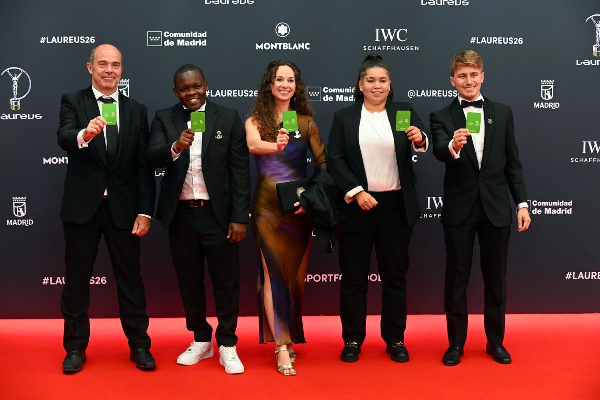 Los miembros de la asociación Fútbol Más durante la gala de entrega de los Laureus World Sports Awards 2026