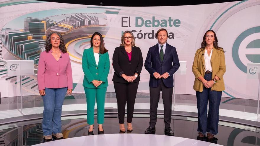 Cuatro candidatos, tres bloques y una bronca: Córdoba ensaya en Canal Sur el choque andaluz del 17M