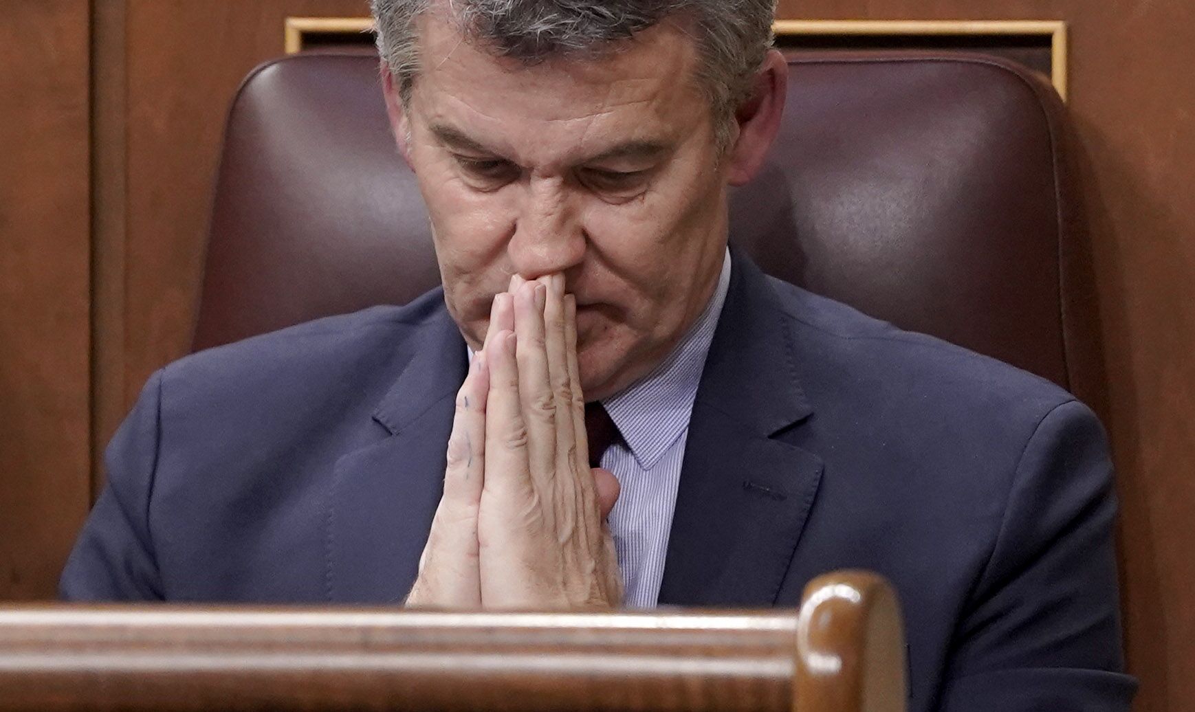 Alberto Núñez Feijóo durante la comparecencia de Pedro Sánchez en el Congreso de los Diputados