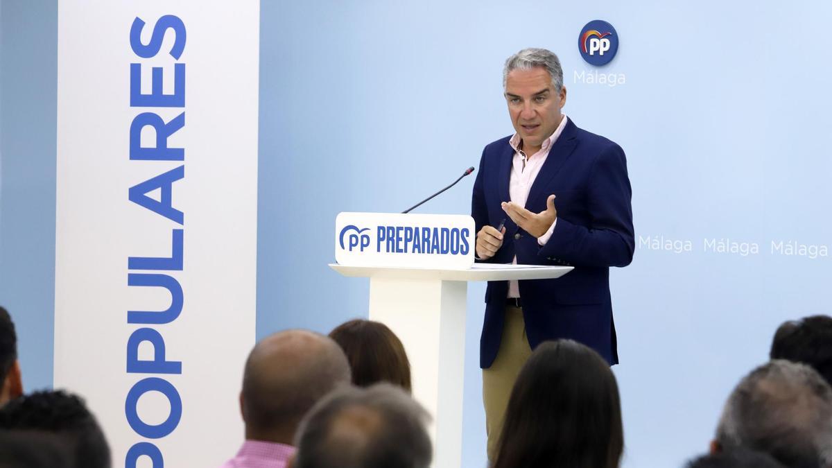 El coordinador general del PP, presidente provincial y diputado autonómico, Elías Bendodo.
