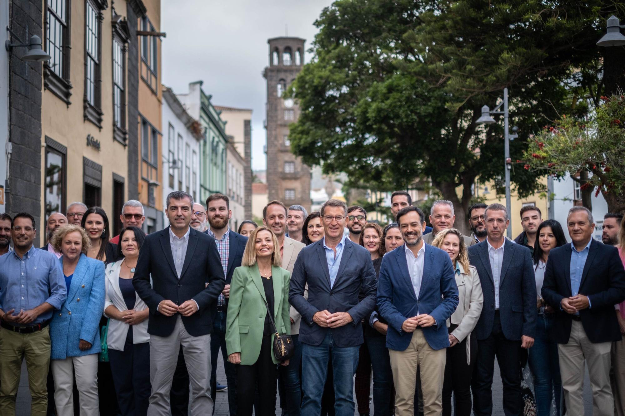 El presidente del Partido Popular, Alberto Núñez Feijóo, visita La Laguna