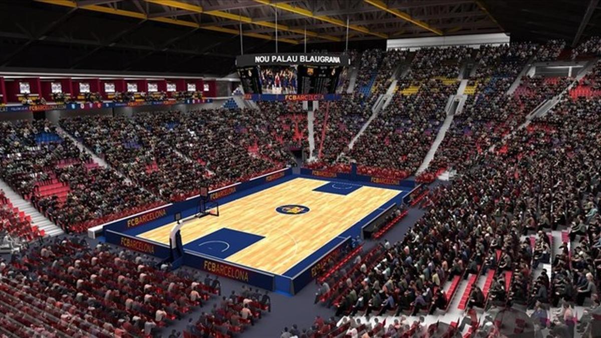 Imagen virtual del interior del futuro Palau Blaugrana.