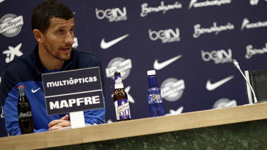 Javi Gracia, en sala de prensa.