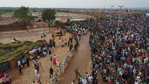 Manifestación contra la presencia de tropas francesas en Níger.  