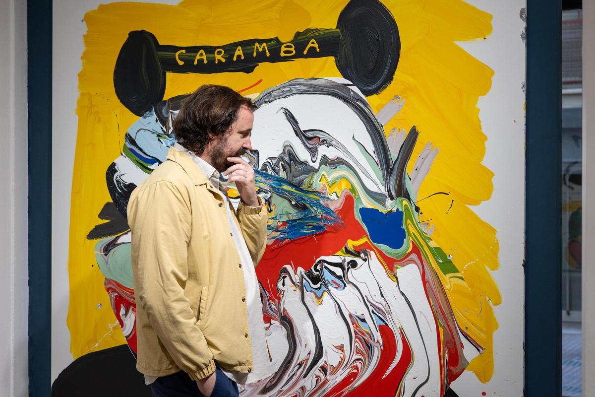 José Moñú, en la exposición que puede verse estos días en la galería zaragozana Olga Julián.