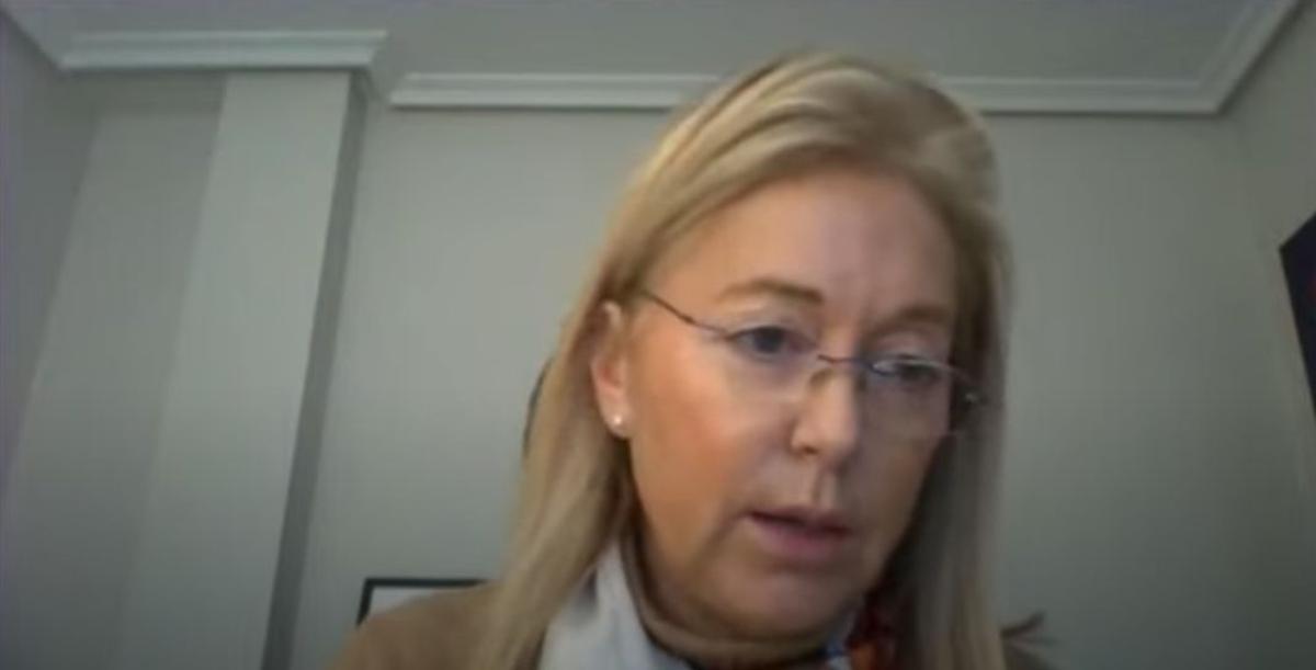 Cristina Coto, este lunes, durante su comparecencia en el Pleno telemático.