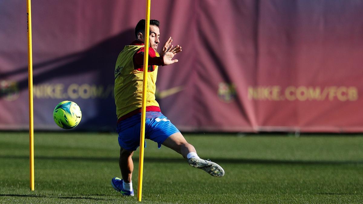 Busquets, durante el último entrenamiento.