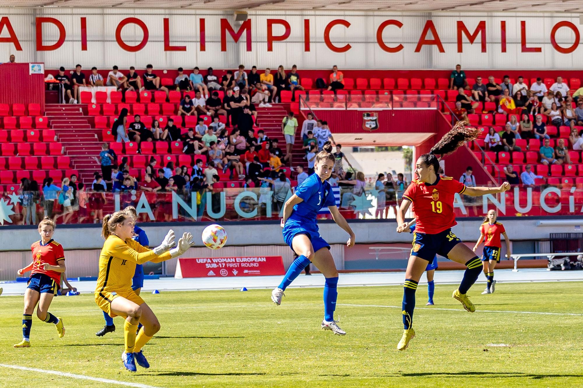 España sub 17 golea a Grecia en La Nucía. Torneo UEFA clasificatorio Eurocopa 2023