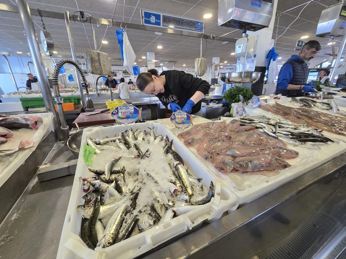 Una caja de sardina de Rianxo.