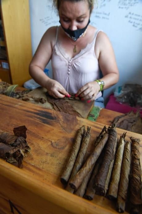 27-08-20  LAS PALMAS DE GRAN CANARIA. SCHAMANN. LAS PALMAS DE GRAN CANARIA.  Reportaje al único taller de puros artesanos que hay en la capital. El taller se llama Doble M y lo lleva Mercedes Martínez, ella es cubana y trae las hojas de tabaco desde la isla caribeña, todo lo hace a mano.  Fotos: Juan Castro.  | 27/08/2020 | Fotógrafo: Juan Carlos Castro