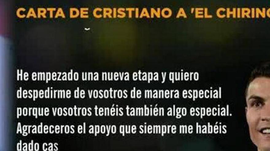 La carta de despedida de Cristiano Ronaldo en El Chiringuito