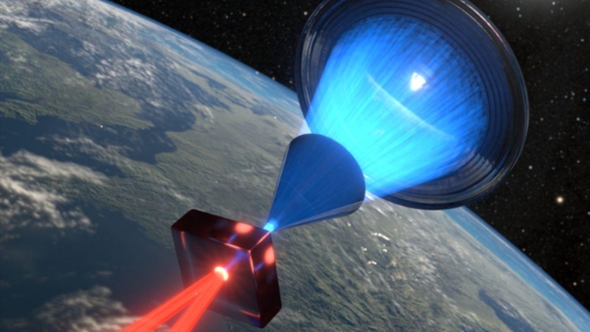 Utilizando un nuevo concentrador solar en forma de cono, los investigadores demostraron que la luz solar puede utilizarse para crear fotones entrelazados.