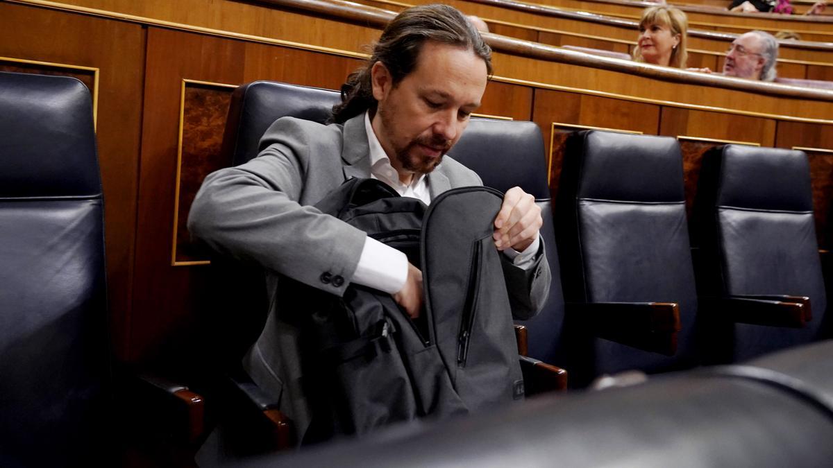 Pablo Iglesias, Podemos, en el Congreso de los Diputados. FOTO: JOSÉ LUIS ROCA