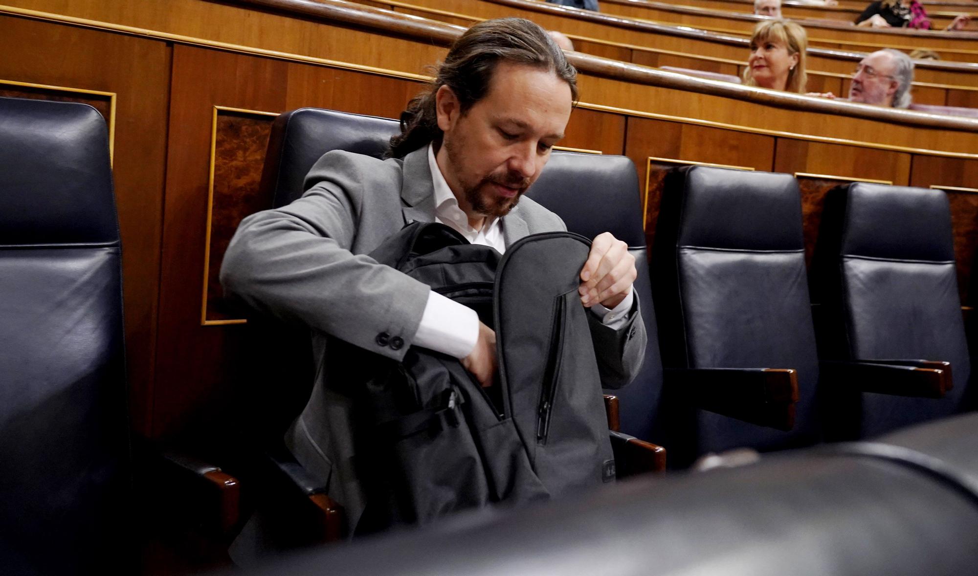 Pablo Iglesias, Podemos, en el Congreso de los Diputados. FOTO: JOSÉ LUIS ROCA