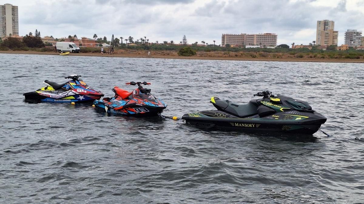 Motos de agua en el Mar Menor.