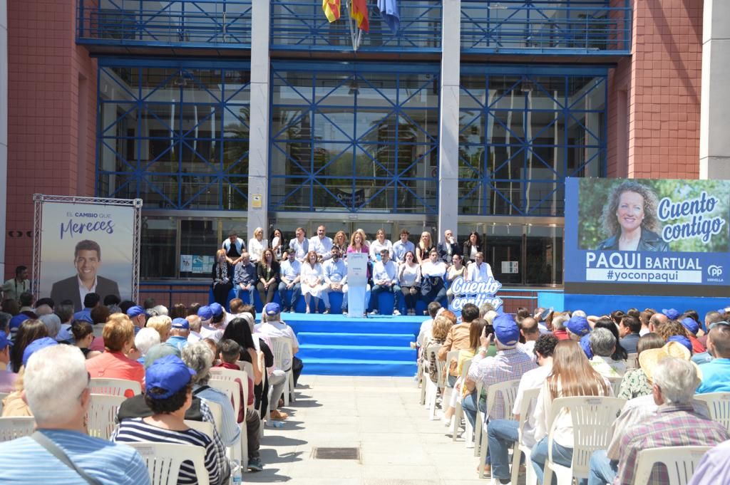 Carlos Mazón y Vicent Mompó acompañan a Paqui Bartual en el acto central de campaña del PP en Xirivella