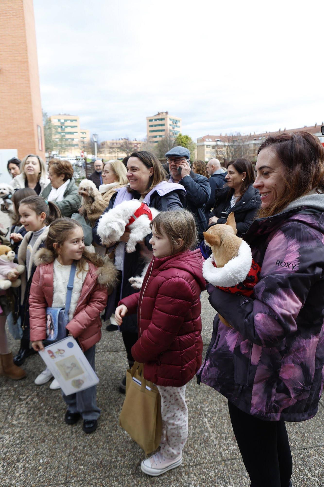 Bendición mascotas en Gijón en la parroquia de Viesques
